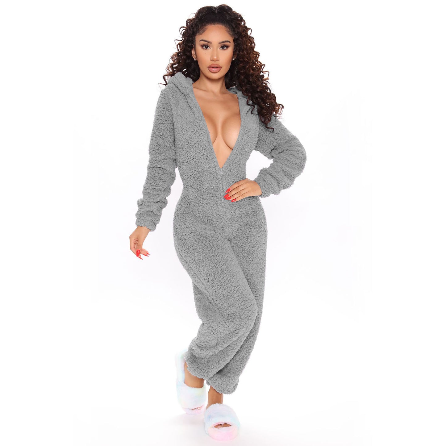 Luna -  Jumpsuit met Capuchon en Rits