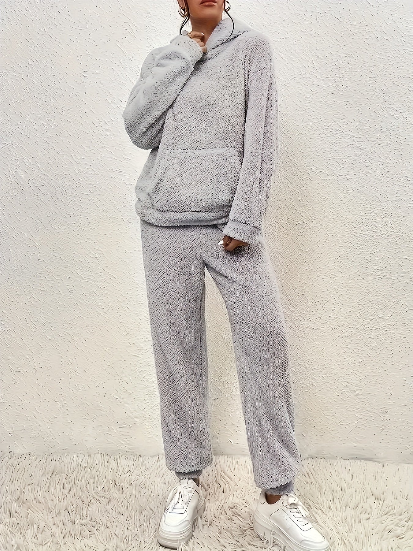 Sophie - Zachte Fleece Pyjamaset met Kangoeroezakken