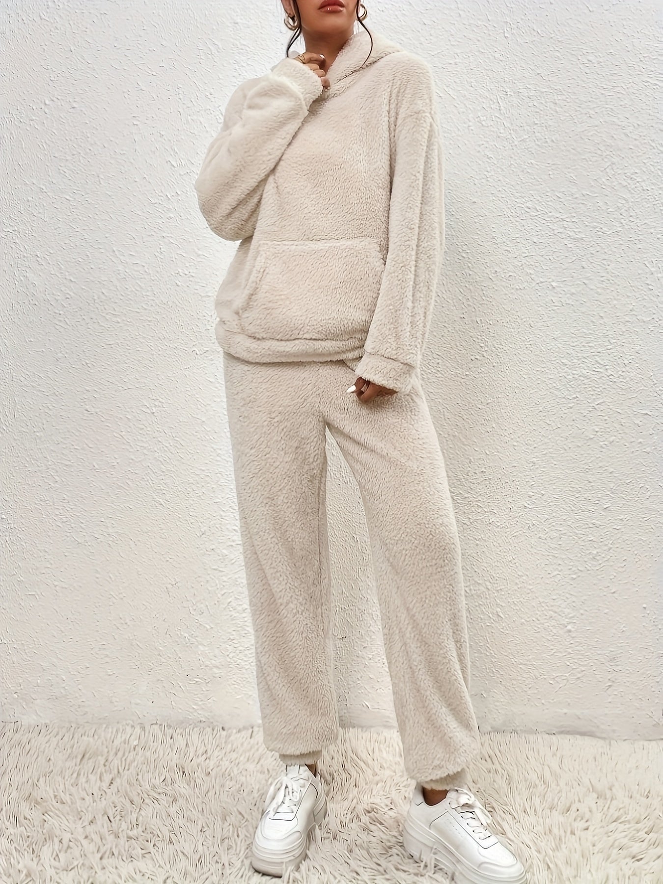 Sophie - Zachte Fleece Pyjamaset met Kangoeroezakken