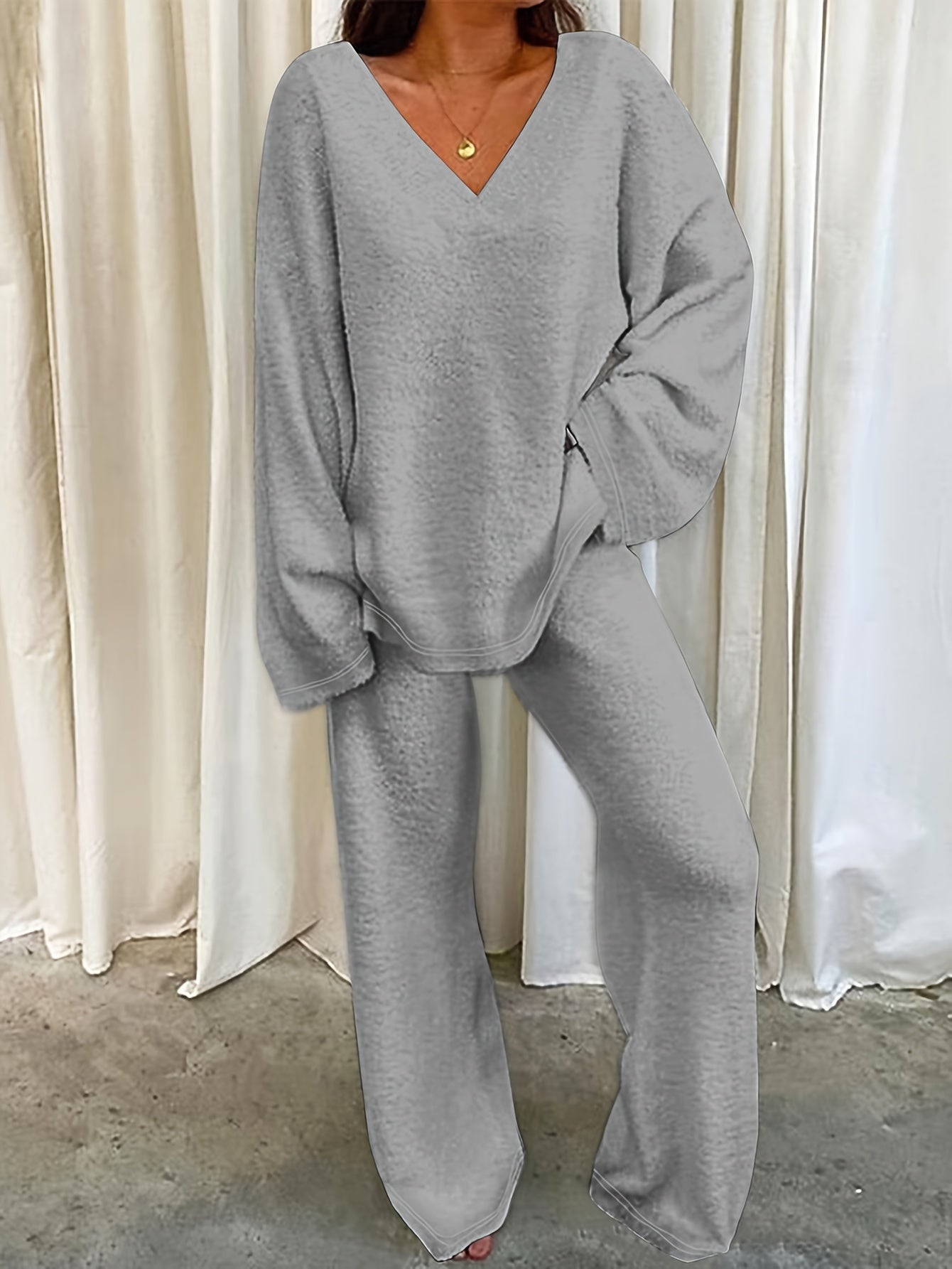 Isabelle - Elegante Dames V-Hals Pyjamaset
