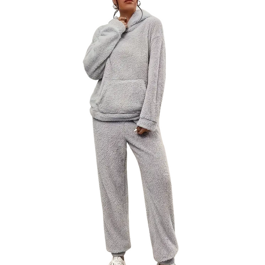 Sophie - Zachte Fleece Pyjamaset met Kangoeroezakken