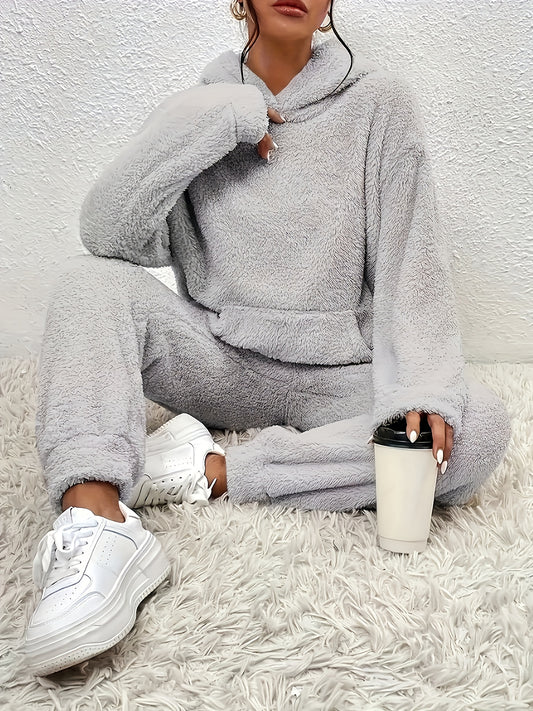 Sophie - Zachte Fleece Pyjamaset met Kangoeroezakken